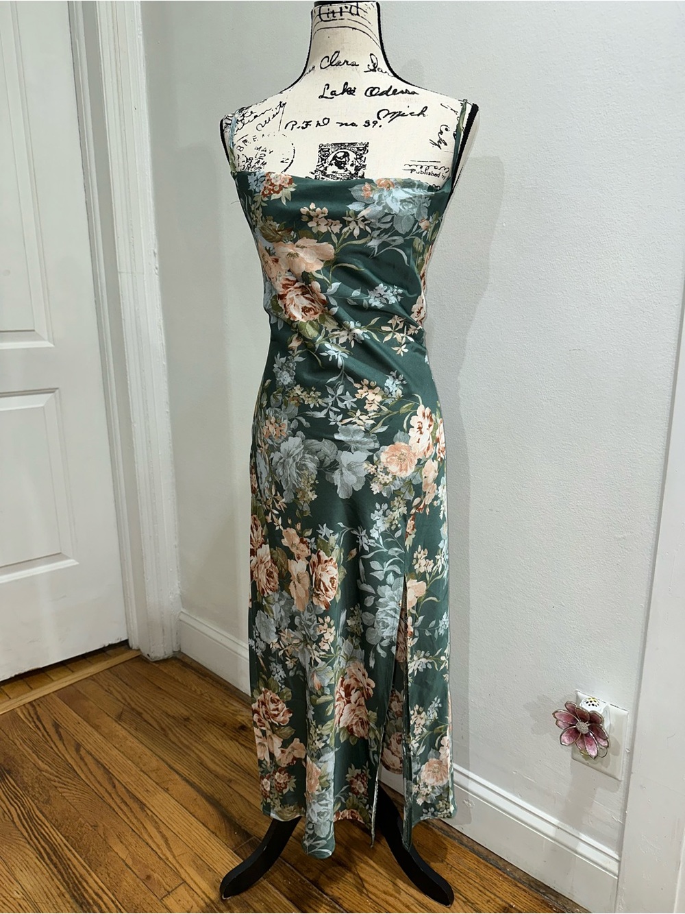 Green Floral Slip Dress